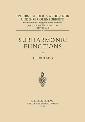 Subharmonic Functions von Radó,  Tibor