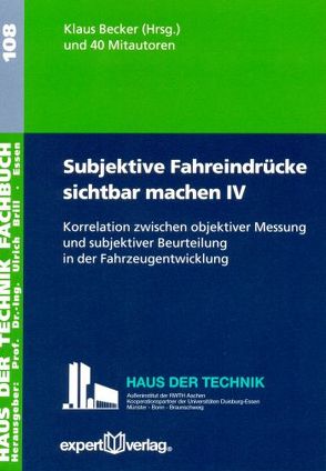 Subjektive Fahreindrücke sichtbar machen, IV: von Becker,  Klaus