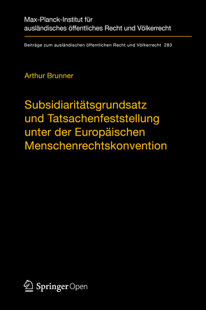 Subsidiaritätsgrundsatz und Tatsachenfeststellung unter der Europäischen Menschenrechtskonvention von Brunner,  Arthur