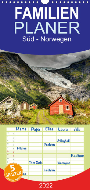 Familienplaner Süd – Norwegen (Wandkalender 2022 , 21 cm x 45 cm, hoch) von Hallweger,  Christian