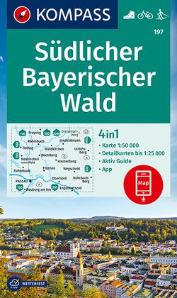 KOMPASS Wanderkarte 197 Südlicher Bayerischer Wald 1:50.000 von KOMPASS-Karten GmbH