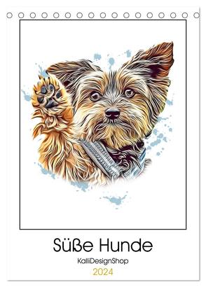 Süße Hunde (Tischkalender 2024 DIN A5 hoch), CALVENDO Monatskalender von KalliDesignShop,  KalliDesignShop