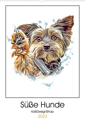 Süße Hunde (Wandkalender 2023 DIN A2 hoch) von KalliDesignShop