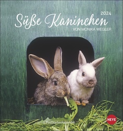 Süße Kaninchen Postkartenkalender 2024 von Monika Wegler