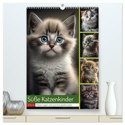 Süße Katzenkinder (hochwertiger Premium Wandkalender 2024 DIN A2 hoch), Kunstdruck in Hochglanz von Gierok-Latniak,  Steffen