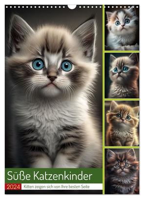Süße Katzenkinder (Wandkalender 2024 DIN A3 hoch), CALVENDO Monatskalender von Gierok-Latniak,  Steffen