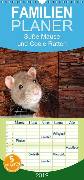 Süße Mäuse und Coole Ratten – Familienplaner hoch (Wandkalender 2019 , 21 cm x 45 cm, hoch) von Eppele,  Klaus