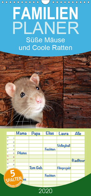 Süße Mäuse und Coole Ratten – Familienplaner hoch (Wandkalender 2020 , 21 cm x 45 cm, hoch) von Eppele,  Klaus