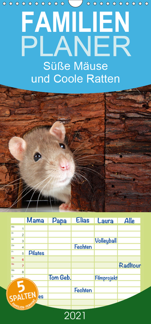 Süße Mäuse und Coole Ratten – Familienplaner hoch (Wandkalender 2021 , 21 cm x 45 cm, hoch) von Eppele,  Klaus