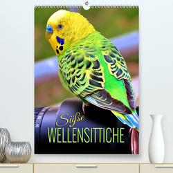 Süße Wellensittiche (Premium, hochwertiger DIN A2 Wandkalender 2023, Kunstdruck in Hochglanz) von Utz,  Renate