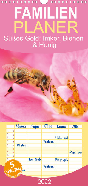 Familienplaner Süßes Gold: Imker, Bienen & Honig (Wandkalender 2022 , 21 cm x 45 cm, hoch) von CALVENDO