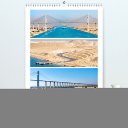 Suezkanal – Urlaubsplaner (Premium, hochwertiger DIN A2 Wandkalender 2024, Kunstdruck in Hochglanz) von Schwarze,  Nina