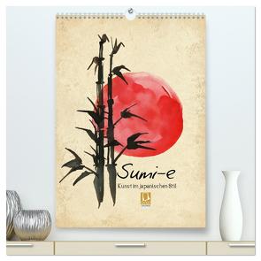 Sumi-e Kunst im japanischen Stil (hochwertiger Premium Wandkalender 2024 DIN A2 hoch), Kunstdruck in Hochglanz von Lucia Lucia