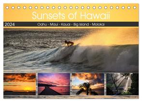 Sunsets of Hawaii (Tischkalender 2024 DIN A5 quer), CALVENDO Monatskalender von Krauss,  Florian