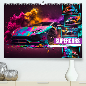 Supercars im Farbenrausch (hochwertiger Premium Wandkalender 2024 DIN A2 quer), Kunstdruck in Hochglanz von Meutzner,  Dirk