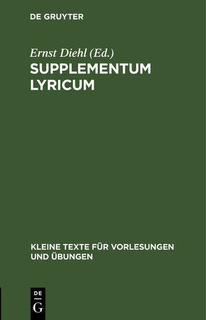 Supplementum lyricum von Diehl,  Ernst