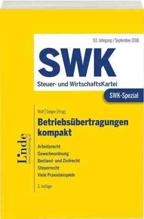 SWK-Spezial Betriebsübertragungen kompakt von Geiger,  Barbara, Manauer,  Susanne, Rauch,  Thomas, Wolf,  Erich