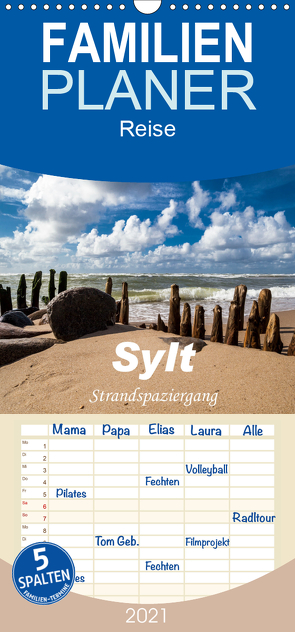 Sylt – Strandspaziergang – Familienplaner hoch (Wandkalender 2021 , 21 cm x 45 cm, hoch) von Dreegmeyer,  H.