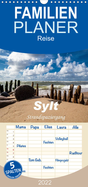 Familienplaner Sylt – Strandspaziergang (Wandkalender 2022 , 21 cm x 45 cm, hoch) von Dreegmeyer,  H.