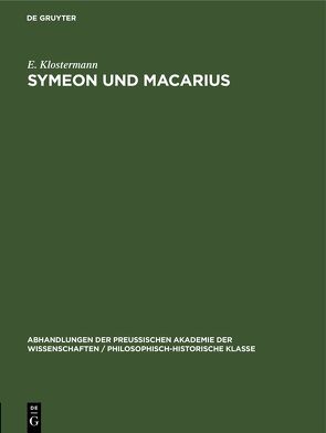 Symeon und Macarius von Klostermann,  E.