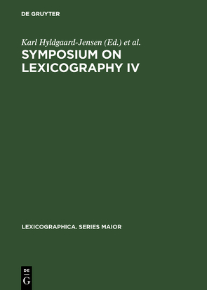 Symposium on Lexicography IV von Hyldgaard-Jensen,  Karl, Symposium on Lexicography 4,  1988,  København, Zettersten,  Arne