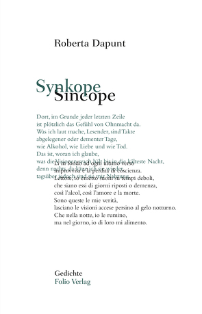 Synkope / Sincope von Dapunt,  Roberta, Menapace,  Werner, Vallazza,  Alma