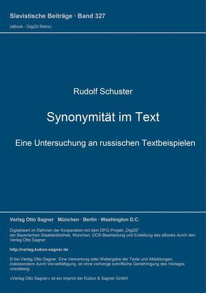 Synonymität im Text von Schuster,  Rudolf