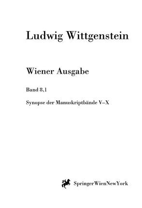 Synopse der Manuskriptbände V bis X von Nedo,  Michael, Wittgenstein,  L.