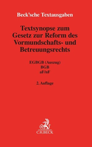 Textsynopse zum Gesetz zur Reform des Vormundschafts- und Betreuungsrechts von Mazur,  Szymon