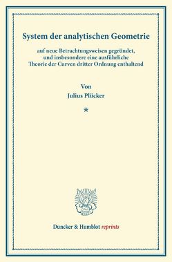 System der analytischen Geometrie, von Plücker,  Julius
