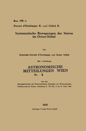 Systematische Bewegungen der Sterne im Orion-Nebel von Ferrari d’Occhieppo,  Konradin, Göbel,  Ernst