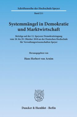 Systemmängel in Demokratie und Marktwirtschaft. von Arnim,  Hans Herbert von