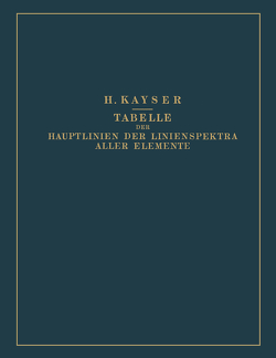 Tabelle der Hauptlinien der Linienspektra Aller Elemente nach Wellenlänge Geordnet von Kayser,  Heinrich