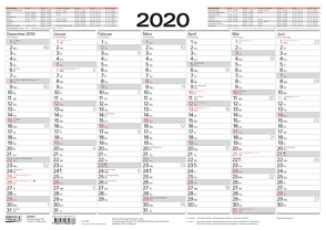 Tafelkalender A3 2020 von Korsch Verlag