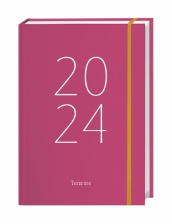 Tages-Kalenderbuch A6, pink 2024