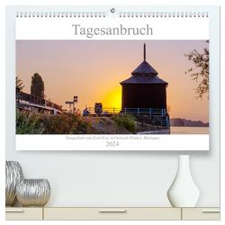 Tagesanbruch am Rhein (hochwertiger Premium Wandkalender 2024 DIN A2 quer), Kunstdruck in Hochglanz von Kiss,  Zsolt