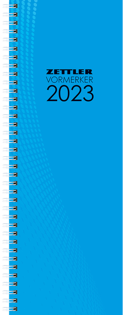 Tagevormerkbuch blau 2023 – Bürokalender 10,4×29,6 cm – 2 Tage auf 1 Seite – mit Eckperforation und Ringbindung – Tischkalender – 800-0015