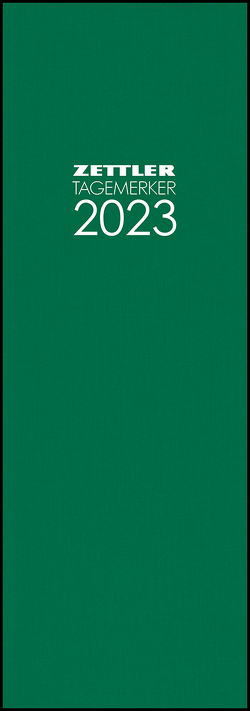 Tagevormerkbuch grün 2023 – Bürokalender 10,4×29,6 cm – 1 Tag auf 1 Seite – Einband mit Leinenstruktur – mit Eckperforation und Leseband – 808-0013