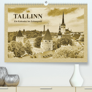 Tallinn – Ein Kalender im Zeitungsstil (Premium, hochwertiger DIN A2 Wandkalender 2021, Kunstdruck in Hochglanz) von Kirsch,  Gunter