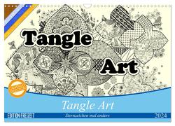 Tangle-Art, Sternzeichen mal anders (Wandkalender 2024 DIN A3 quer), CALVENDO Monatskalender von janne,  janne