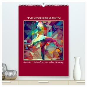 Tanzvergnügen, abstrakt, farbenfroh und voller Schwung (hochwertiger Premium Wandkalender 2024 DIN A2 hoch), Kunstdruck in Hochglanz von IssaBild,  IssaBild