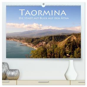 Taormina, die Stadt mit Blick auf den Ätna (hochwertiger Premium Wandkalender 2024 DIN A2 quer), Kunstdruck in Hochglanz von Seidl,  Helene