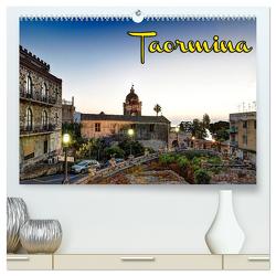 Taormina zur blauen Stunde (hochwertiger Premium Wandkalender 2024 DIN A2 quer), Kunstdruck in Hochglanz von Schneider,  Jens