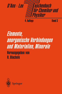 Taschenbuch für Chemiker und Physiker von Blachnik,  R., D'Ans,  Jean, Lax,  Ellen