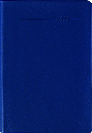 Taschenkalender Buch PVC blau 2024 – Büro-Kalender 8×11,5 cm – 1 Woche 2 Seiten – 144 Seiten – Notiz-Heft – Alpha Edition