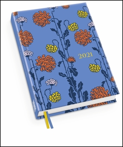 Taschenkalender »Chrysanthemen« 2021 ‒ Haferkorn & Sauerbrey ‒ Terminplaner mit Wochenkalendarium ‒ Format 11,3 x 16,3 cm von Haferkorn,  Romy