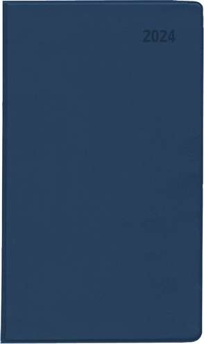 Taschenplaner Leporello PVC blau 2024 9,5×16 1M/2S