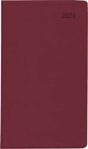 Taschenplaner Leporello PVC bordeaux 2024 9,5×16 1M/2S