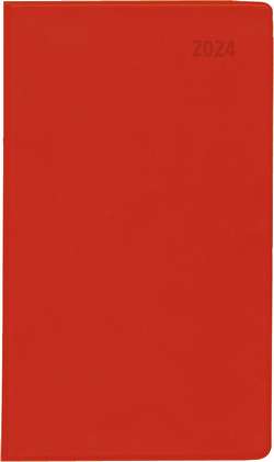 Taschenplaner rot 2024 – Bürokalender 9,5×16 cm – 112 Seiten – 1 Woche auf 2 Seiten – separates Adressheft – faltbar – Notizheft – 560-1013