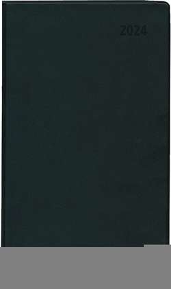 Taschenplaner schwarz 2024 – Bürokalender 9,5×16 cm – 32 Seiten – mit Registerschnitt – 1 Monat auf 2 Seiten – faltbar – Notizheft – 530-1020